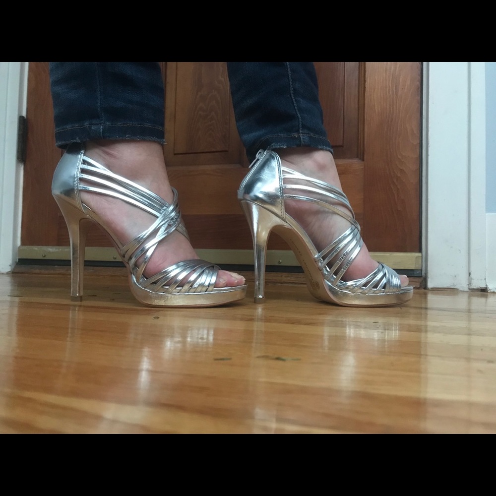 Chinese Laundry Silver Stilettos size 7
